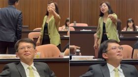 林淑芬嗆黃國昌「不敢提倒閣」，黃國昌則露出事不關己的表情。（圖／翻攝畫面）