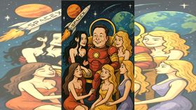 ▲新聞幕後／馬斯克的後宮宇宙（示意圖／AI製圖） 