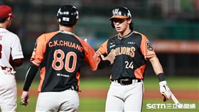 ▲中職36年例行賽，統一獅指定打擊陳傑憲敲出1分打點安打。（圖／記者劉彥池攝影）