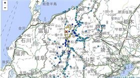 日本長野縣發生規模5.0地震。（圖／翻攝自日本氣象廳）