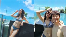 曾雅蘭貼出泳衣辣照，身材不科學。（圖／翻攝自臉書）