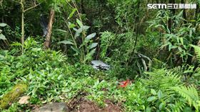 ▲北市男子開車行經陽明山凱旋路時突然失控衝下邊坡。（圖／翻攝畫面）