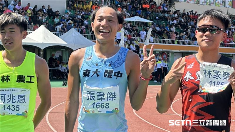 東大體中張韋傑決賽跑出10秒72創下個人PB。（圖／記者蔡厚瑄攝影）