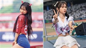 身為首位來台發展的韓籍應援，李多慧（左圖）曾創下年收千萬元紀錄，她與捲入黑函風波的全恩菲（右圖），暫時無緣在中職同台。（翻攝自李多慧、全恩菲IG）