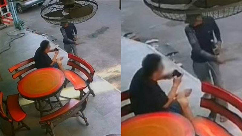 台男遊泰路邊滑手機！遭惡煞棍棒爆頭濺血