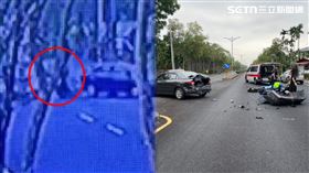 男大生嵌入後車廂噴飛血流不止，送醫後仍宣告不治。（圖／翻攝畫面）