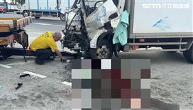 西螺休息站離奇連2撞　貨車駕駛流滿地血（圖／翻攝畫面）