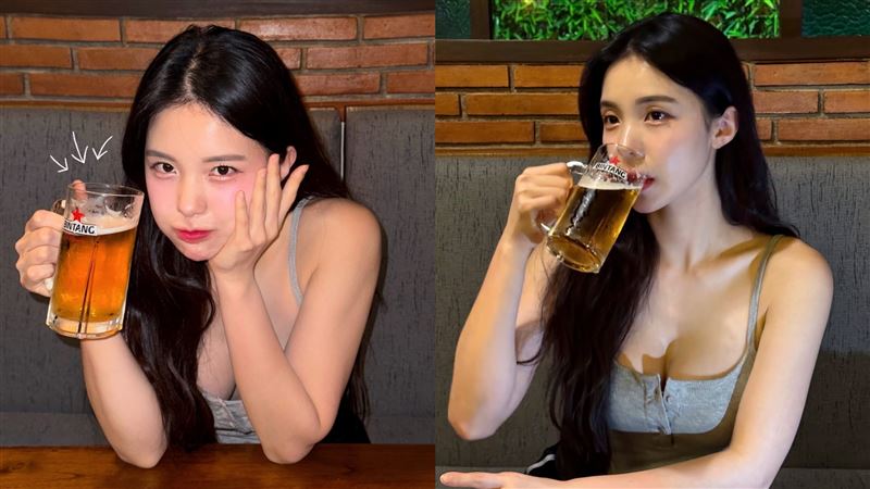 李多慧深夜喝酒解扣　傲人UU快掉出網暴動