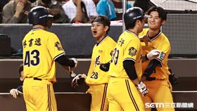 ▲中職36年例行賽，中信兄弟左外野手詹子賢敲出超前2分砲，被新秀馬鋼「偷桃」。（圖／記者劉彥池攝影）