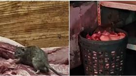 肉攤上出現老鼠。（圖／翻攝自臉書＠《匿名2公社》社團）