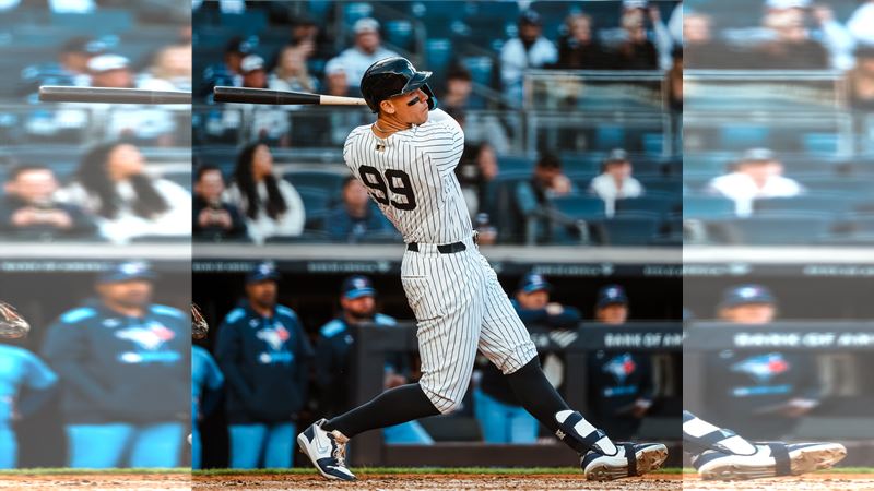 賈吉(Aaron Judge)敲出本季第8轟,獨居洋基全壘打王。(圖/翻攝自洋基推特)