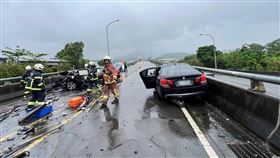 安坑交流道匝道今發生2車禍事故。（圖／翻攝畫面）
