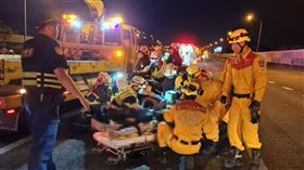 彰化,貨車,車禍,國道一號,翻覆,肇事▲圖片描述。（圖／翻攝畫面）