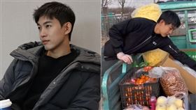 許鵬回老家擺攤賣水果。（圖／翻攝自微博）