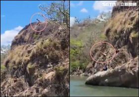 男懸崖玩跳水　錯判1事撞岩石落水慘死（圖／翻攝Ｘ）