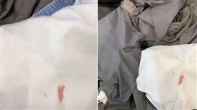 江西一名女子到服裝店試穿，結果因為生理期，導致裙子不慎沾染血跡。（圖／翻攝自微博）
