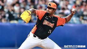 ▲中職36年例行賽，統一獅先發投手蒙德茲。（圖／記者劉彥池攝影）