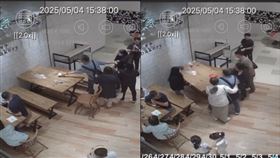 顧客疑不滿被提醒用餐時間到了，竟掀桌、鬧事。（圖／翻攝畫面）