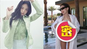 Jennie在泳池畔大解放，好身材全部看光。（圖／翻攝自jennierubyjane IG）