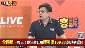 ▲卓冠廷分析，就算「台中F3」都被罷掉，也不會傷到盧秀燕。（圖／94要客訴）