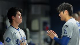 ▲大谷翔平敲2分砲送回金慧成。（圖／路透社／達志影像）