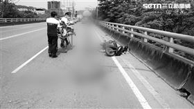 竹東大橋,騎士,槽車,事故（圖／民眾提供）