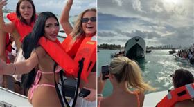 30多名比基尼正妹海上狂歡，「破億遊艇」突沉沒。（翻攝IG@leonatlantis）