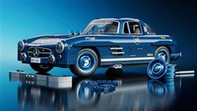 ▲Mercedes-Benz 300 SL積木車模型。（圖／翻攝Mattel Brick Shop）