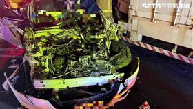 台南,仁德,事故,死者,轎車,車禍,貨櫃,國道,追撞▲圖片描述。（圖／翻攝畫面）