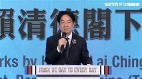 ▲總統賴清德今（8）日發表第二次世界大戰歐戰勝利80周年演說。（圖／翻攝畫面）