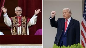良十四世（左）是第一位來自美國的教宗，但他多次批評川普（右）的移民政策。（翻攝X@VaticanNews、X@WhiteHouse）