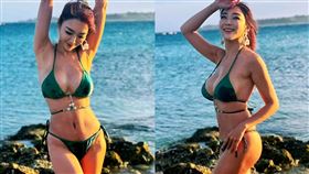 資生堂千金,李宓,雙胞胎,泰國,水上樂園,妊娠紋,墾丁,度假,比基尼（圖／李宓臉書）