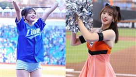 韓籍啦啦隊朴昭映（左）與河智媛（右）近日超猛的「鬥舞」引發社群熱議。（組合圖／翻攝自 IG）