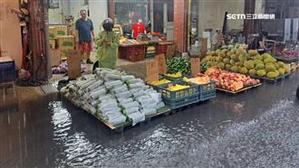 暴雨轟炸全台！新竹市場變「水上市集」