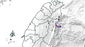 花蓮縣地震，芮氏規模3.8，最大震度3級。（圖／翻攝自中央氣象署）
