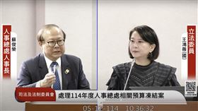 ▲王鴻微質詢蘇俊榮。（圖／翻攝自國會頻道）