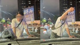 台中酒空男突失控「拿傘隨機攻擊」砸車、打人