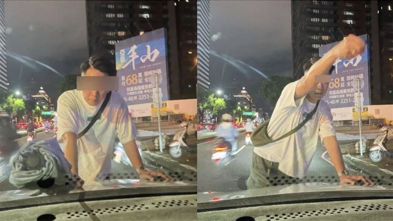 台中醉男失控「拿傘隨機攻擊」砸車、打人