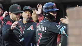 ▲卡洛爾（Corbin Carroll）連2打席從韋蘭德（Justin Verlander）手中擊出全壘打。（圖／美聯社／達志影像）