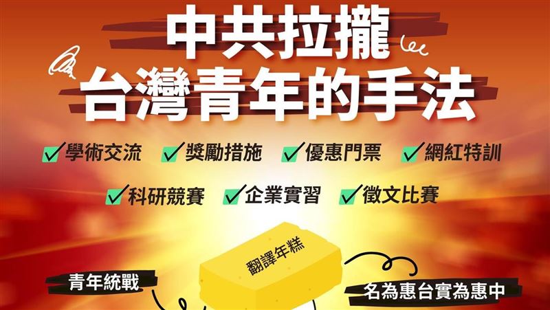 陸委會曝「中共拉攏台灣青年7大手法」