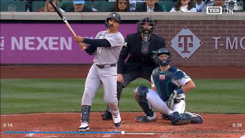 洋基葛林斯欽(Trent Grisham)單場雙響砲。(圖/翻攝自MLB官網)