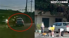 白車貪快切西瓜，撞上單車女學生。（圖／翻攝自臉書新營大小事）