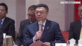 ▲卓榮泰率閣員出席就職周年茶會。（圖／翻攝畫面）