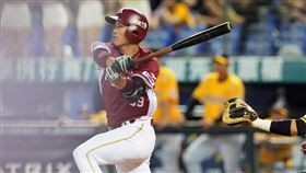 ▲樂天桃猿林立揮出全壘打。（圖／樂天桃猿提供） 