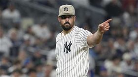 ▲羅登（Carlos Rodon）先發5局僅失1分，幫助洋基贏下「地鐵大戰」。（圖／美聯社／達志影像）