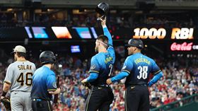 ▲哈波（Bryce Harper）打回生涯第1000分打點。（圖／路透社／達志影像）