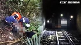 婦人遭落石砸中跌落邊坡，臟器外露明顯死亡。（圖／翻攝畫面）