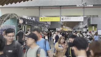 宜蘭車站塞滿人　暴雨沖斷電車線卡台鐵