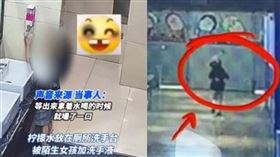 女童朝陌生人飲料加入洗手液，受害人報警處理。（圖／翻攝自微博）