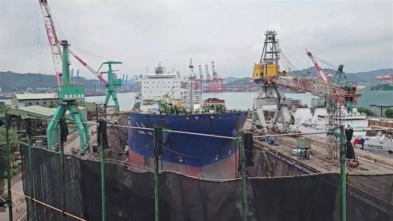 台船基隆廠發生一起工安意外。（圖／翻攝畫面）